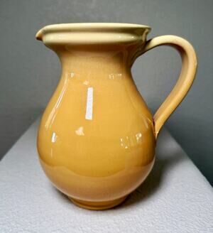 Vintage Jay Willfred Andrea by Sadek Italy Yellow Ceramic Pitcher 8” Tuscan